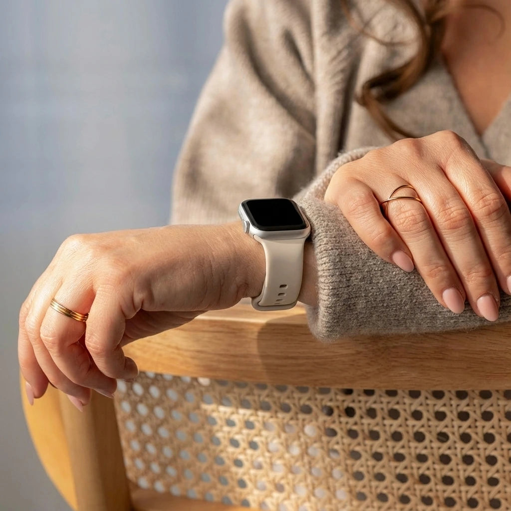 Correa silicona Apple Watch (blanco estrella)