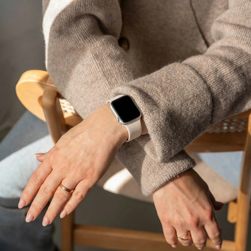 Correa silicona Apple Watch (blanco estrella)