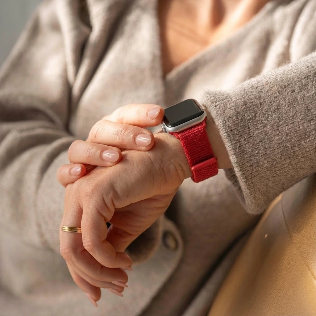 Bandz Correa Nylon 'Clásico' Apple Watch (rojo)
