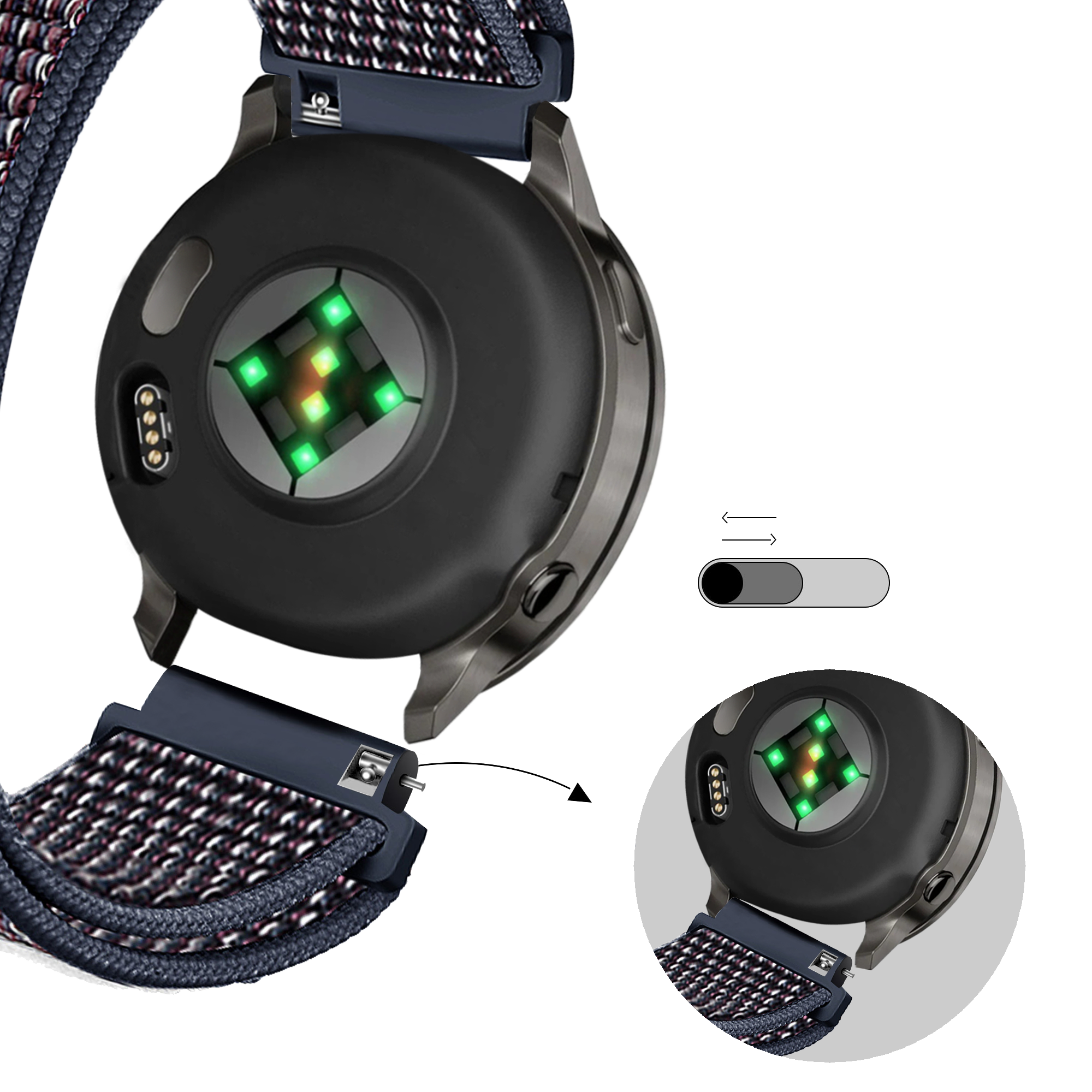 Bandz Correa nylon Loop Garmin D2 Air X15 (azul indigo)