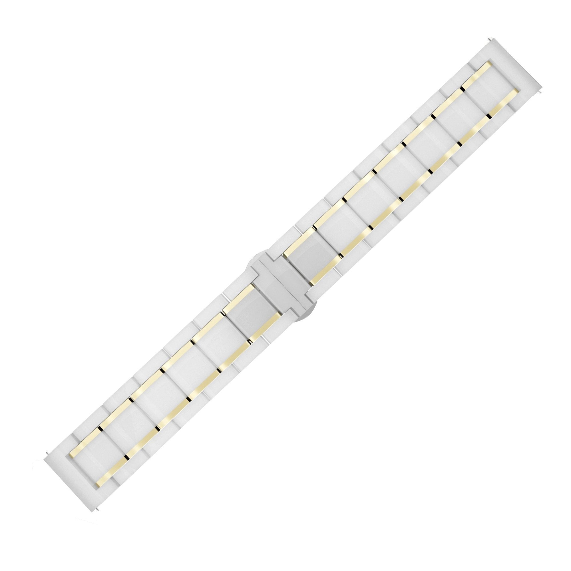 Samsung Galaxy Watch 6 - 44mm Ceramic Link Strap (White/Gold)
