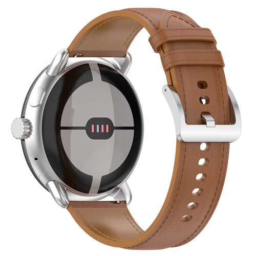 Google Pixel Watch 4 - 41mm Leather Strap (Brown)
