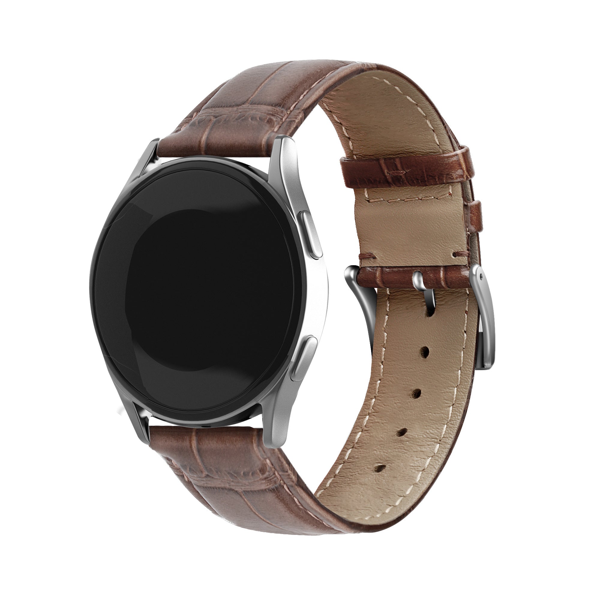 Correa cuero granulado cocodrilo Amazfit Balance 2 (marrón)