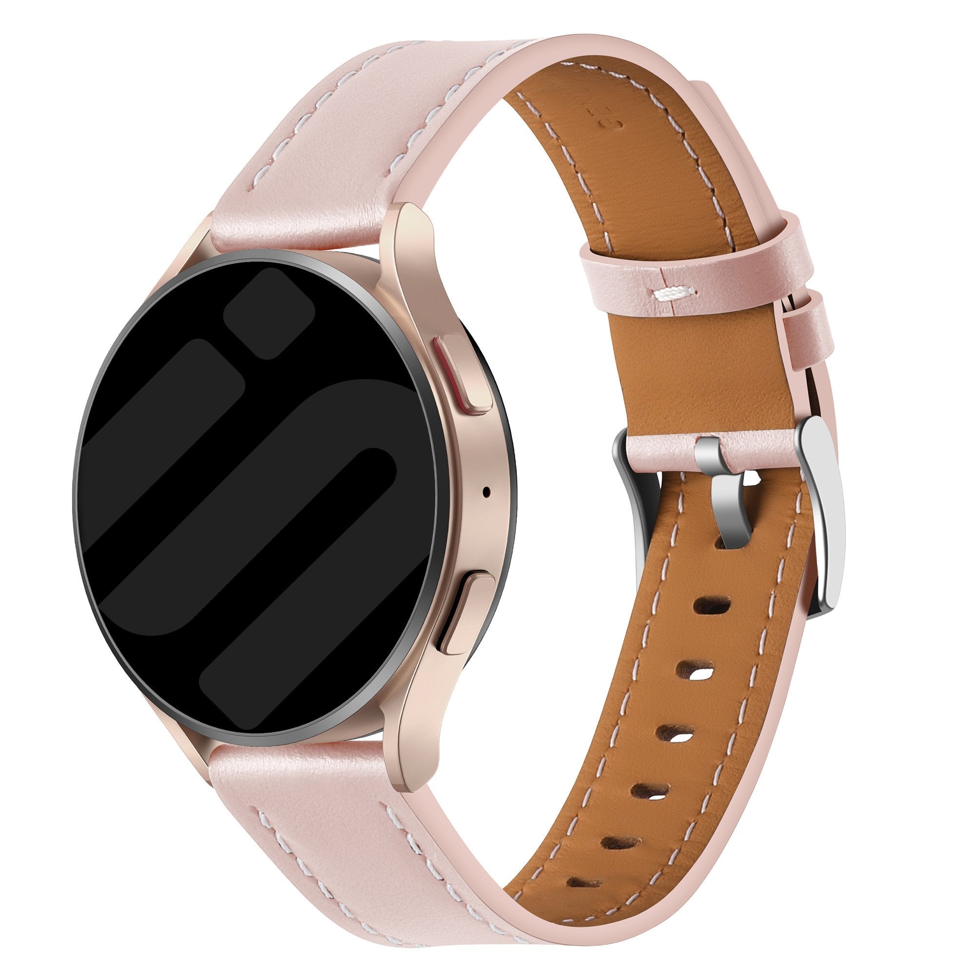 Huawei Watch GT 4 - 41mm 'One Push' Leather Strap (Light Pink)