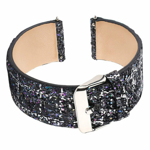 Amazfit Bip 3 (Pro) Glitter Leather Strap (Black)
