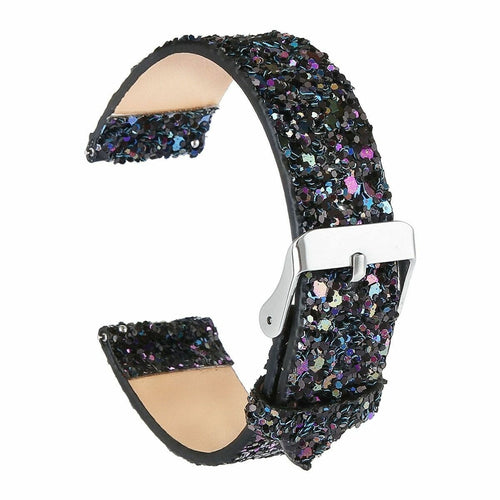 Amazfit Bip 3 (Pro) Glitter Leather Strap (Black)