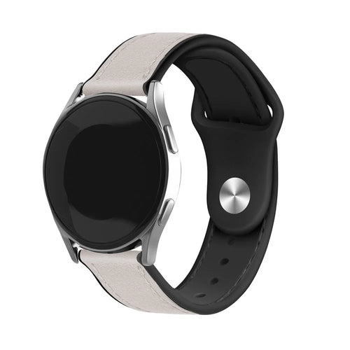 Correa reloj cuero hibrída 22mm -  universal (blanco)