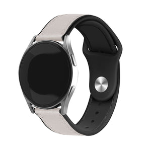 Correa cuero híbrida Amazfit Active 2 (blanco)