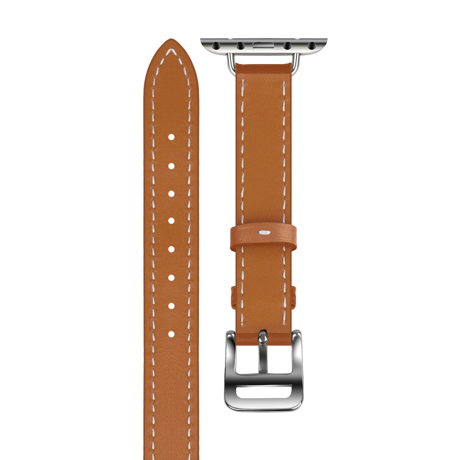 Apple Watch Leather Double Tour Strap (Light Brown)