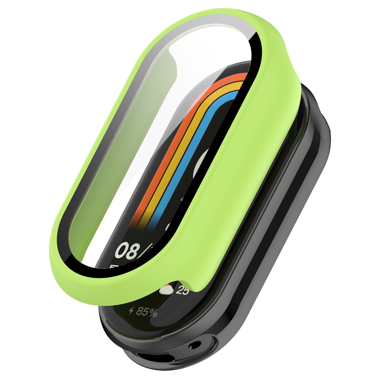 Funda resistente con vidrio Xiaomi Smart Band 10 (verde claro)