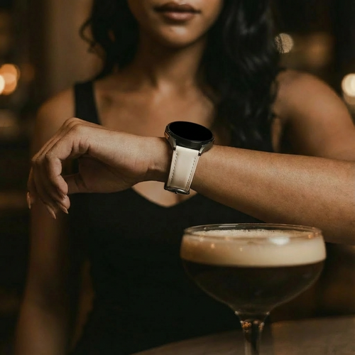 Correa cuero 'ajuste fino' Samsung Galaxy Watch 6 - 44mm (beige claro)