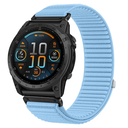Correa nylon ondulada Garmin Fenix 7s (azul claro)