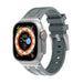 Correa silicona liquida de lujo Apple Watch (gris oscuro con plata)