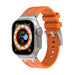 Correa silicona líquida de lujo Apple Watch (naranja con plata)
