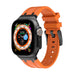 Correa silicona liquida de lujo Apple Watch (naranja con negro)