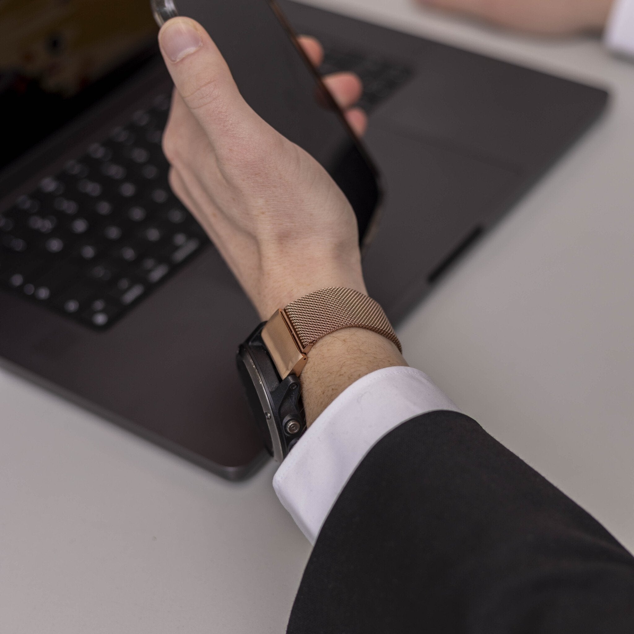 Garmin Descent MK3i - 51mm Milanese Strap (Rose Gold)