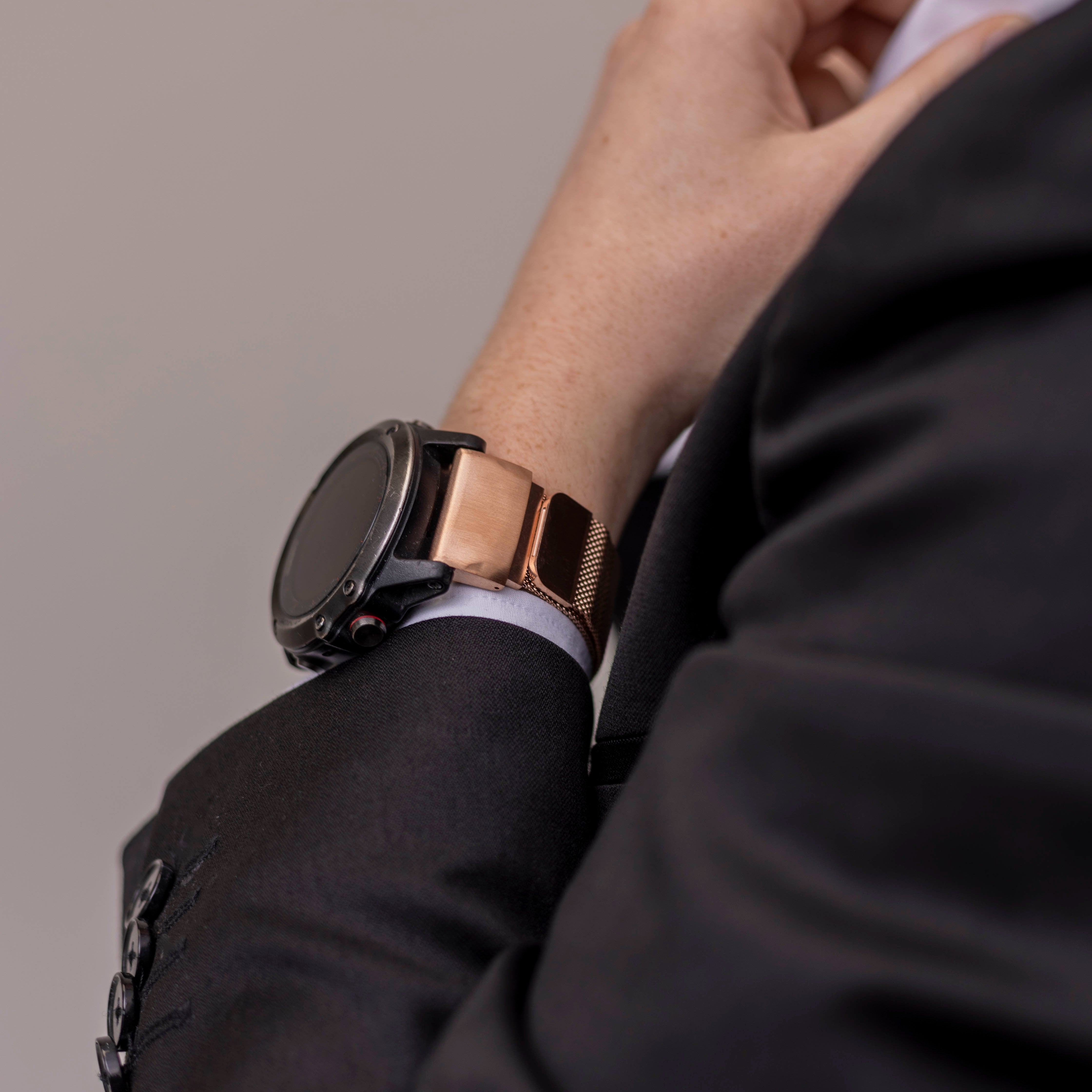 Garmin Instinct 3 - 50mm Milanese Strap (Rose Gold)