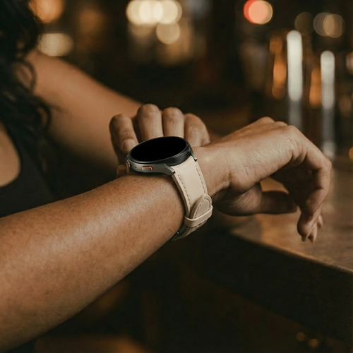 Correa cuero 'ajuste fino' Samsung Galaxy Watch 6 - 44mm (beige)