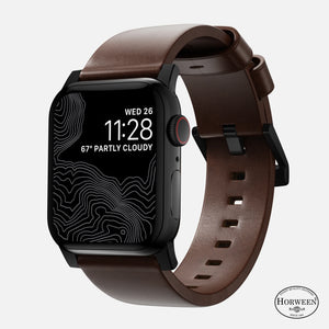 Nomad Correa cuero moderna Apple Watch (marrón/negro)