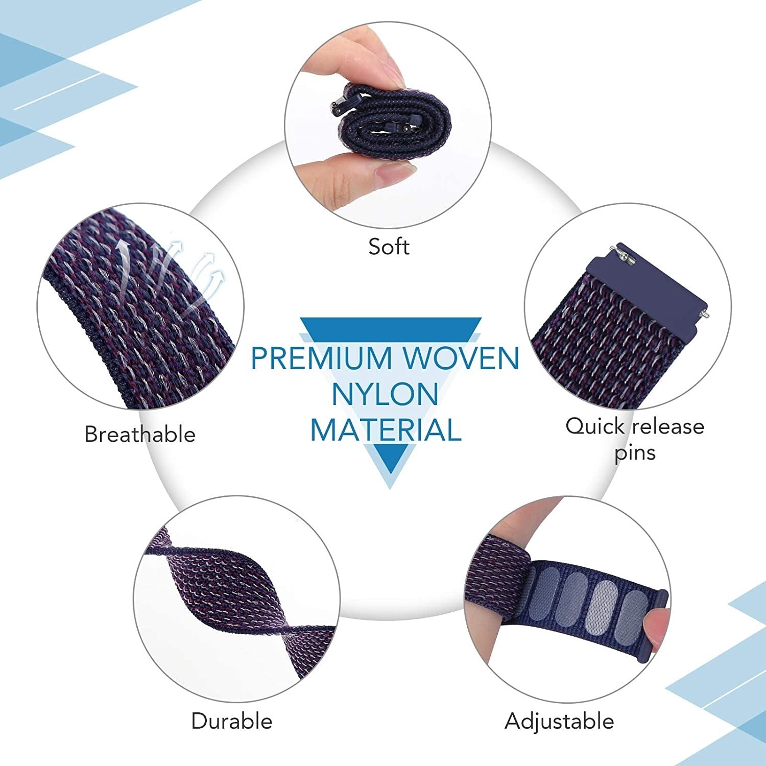 Correa nylon Withings Steel HR - 40mm (morado/azul)