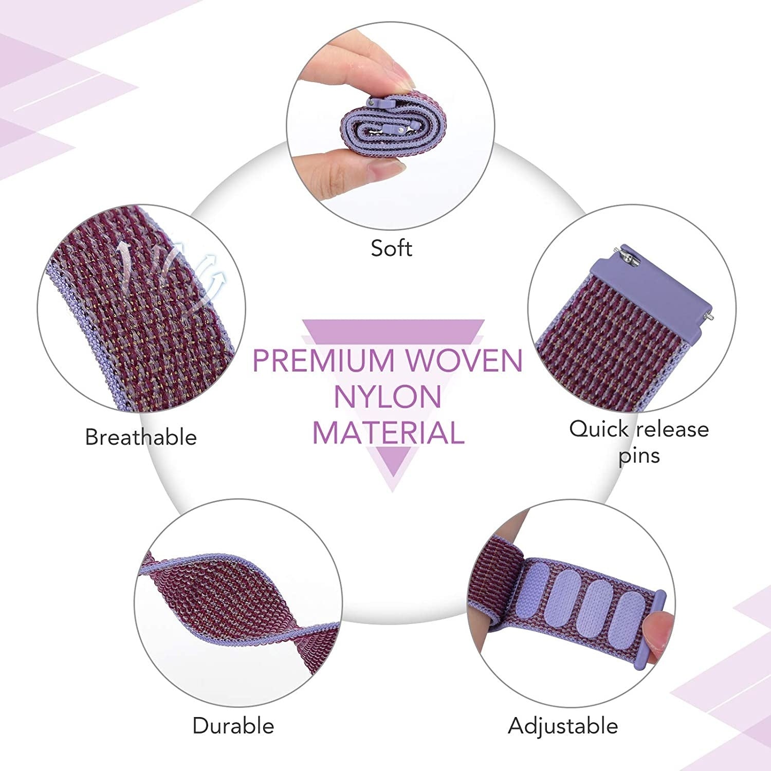 Oppo Watch X Nylon Strap (Lilac)