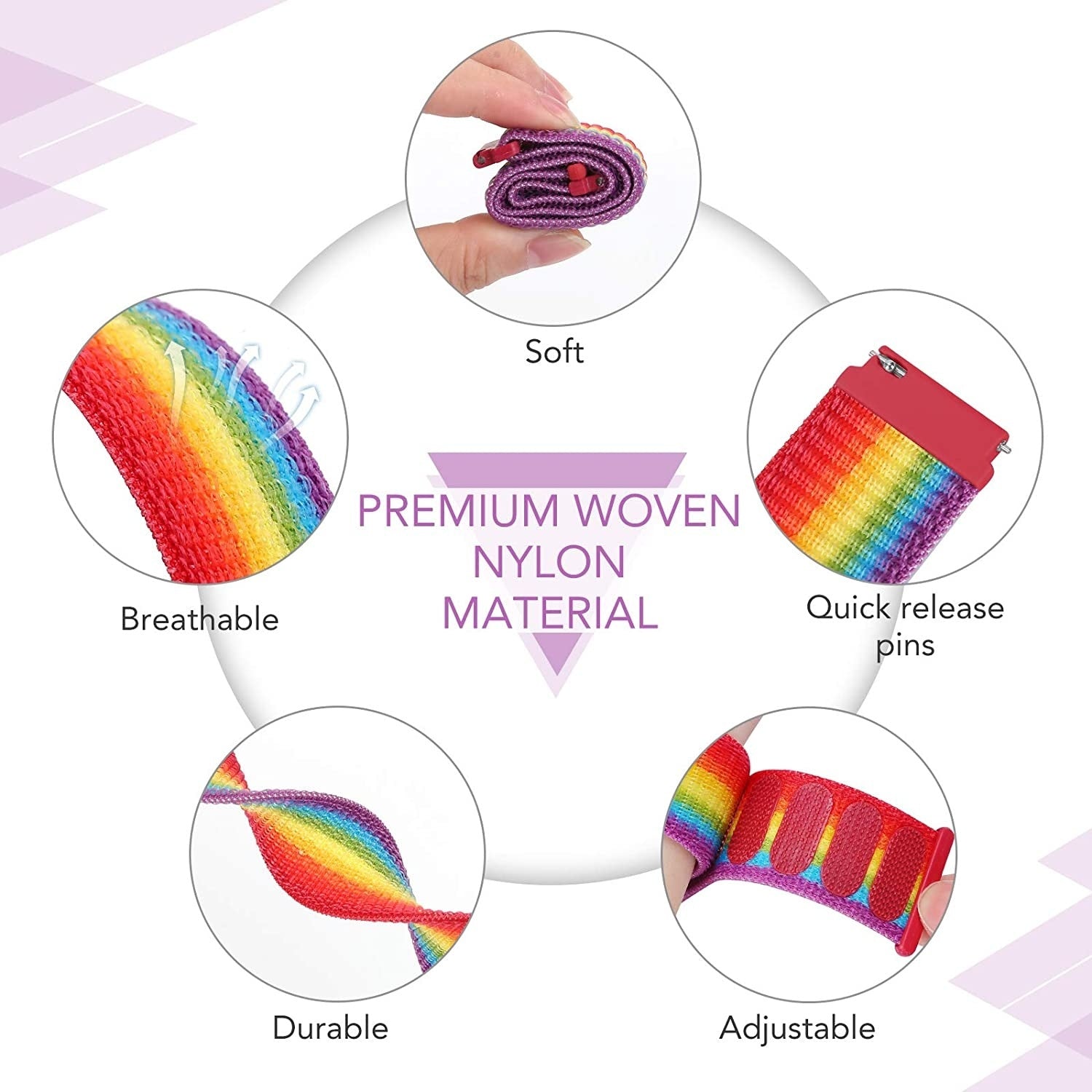 Suunto 9 Peak Pro Nylon Strap (Rainbow)