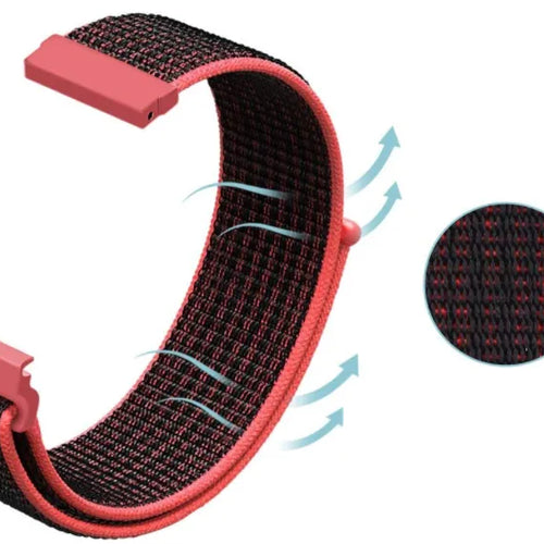 Correa nylon OnePlus Watch 3 - 46mm (negro/coral)