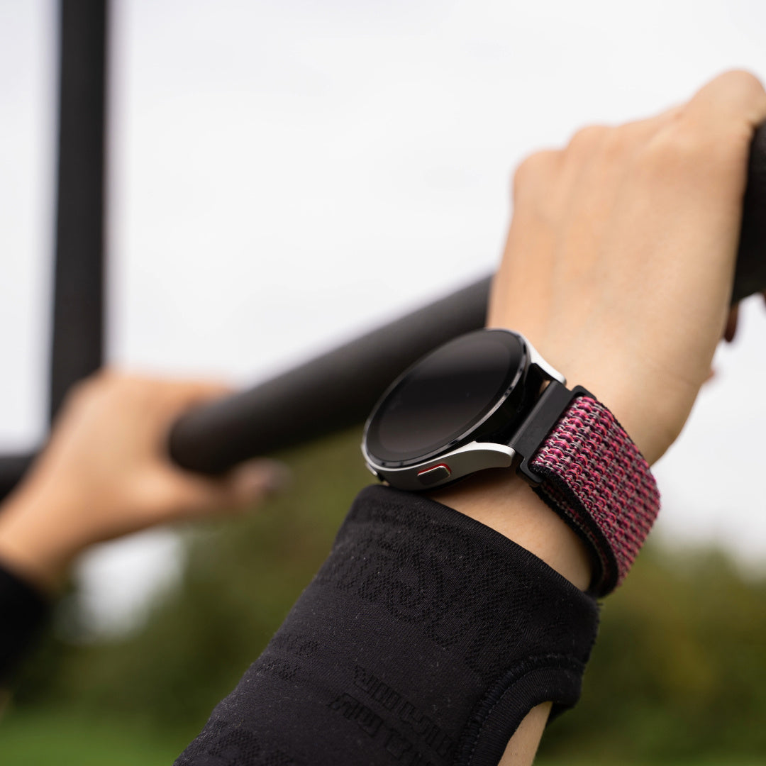 Withings ScanWatch Nova Nylon Strap (Crimson Berry)
