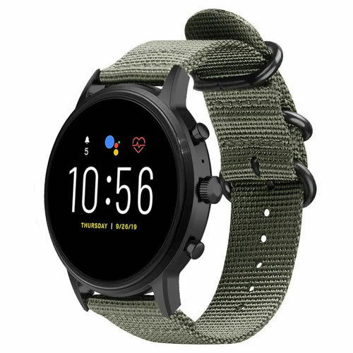 Bracelet nylon con hebilla Fossil Gen 4 Explorist HR (verde)