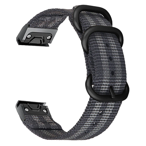 Correa nylon con hebilla Garmin Quatix 8 - 51mm (negro/gris)