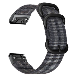 Correa nylon con hebilla Garmin Instinct 3 - 50mm (negra/gris)
