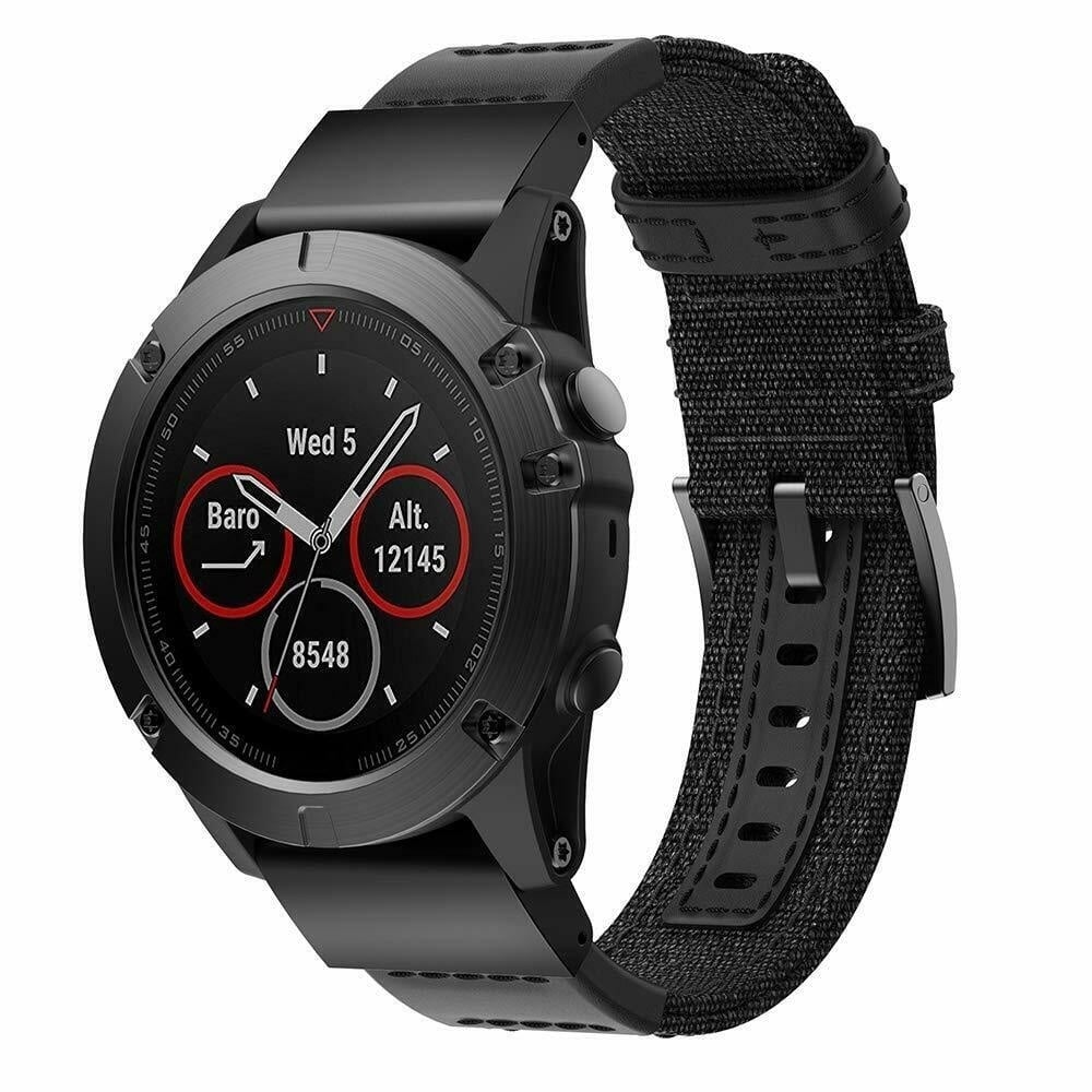 Garmin Forerunner 945 Nylon Hybrid Strap (Black)