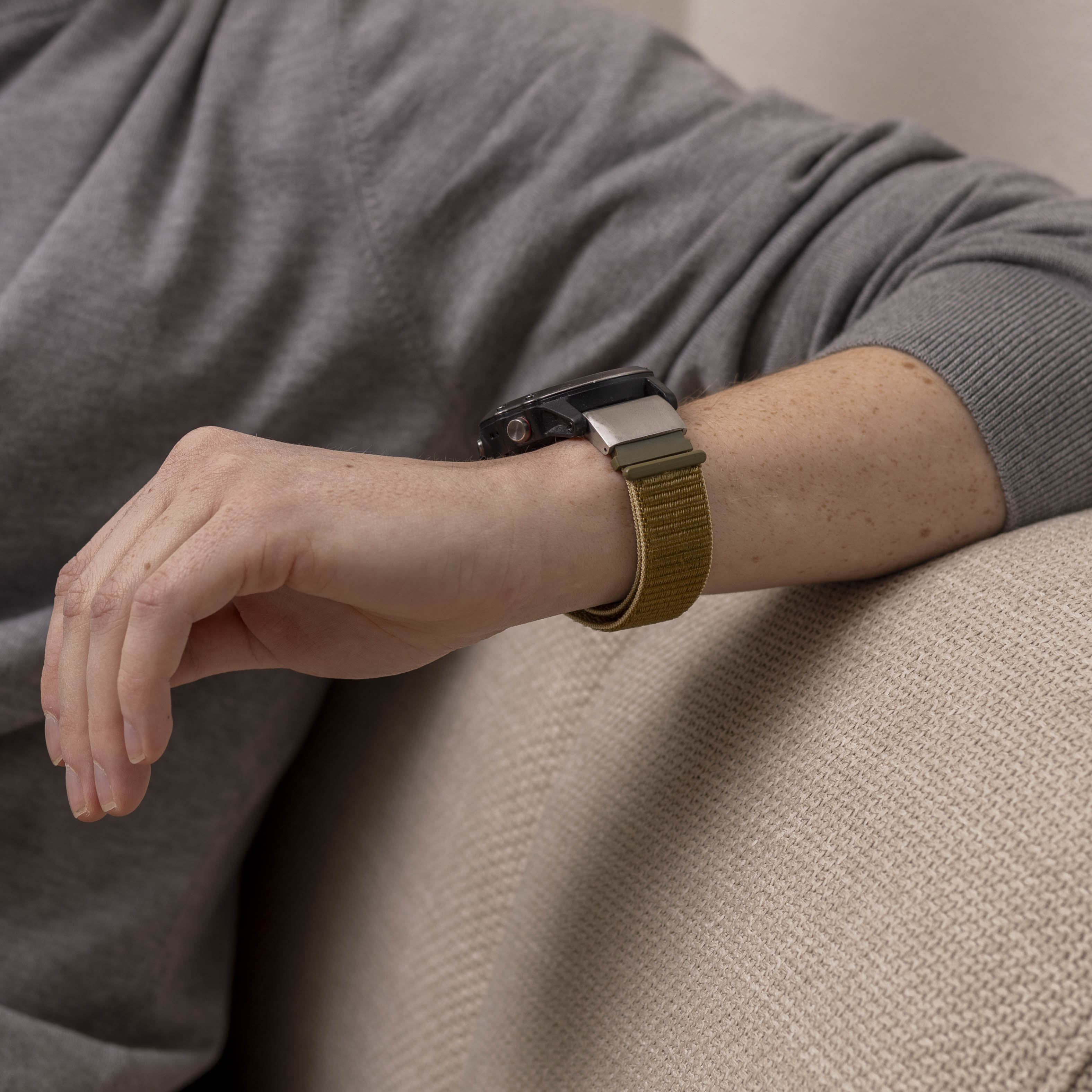 Correa nylon Garmin Fenix 7x (verde oliva)