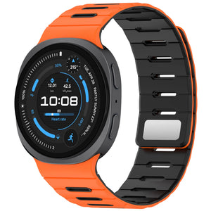 Correa silicona magnética Samsung Galaxy Watch 9 - 44mm (naranja/negro)