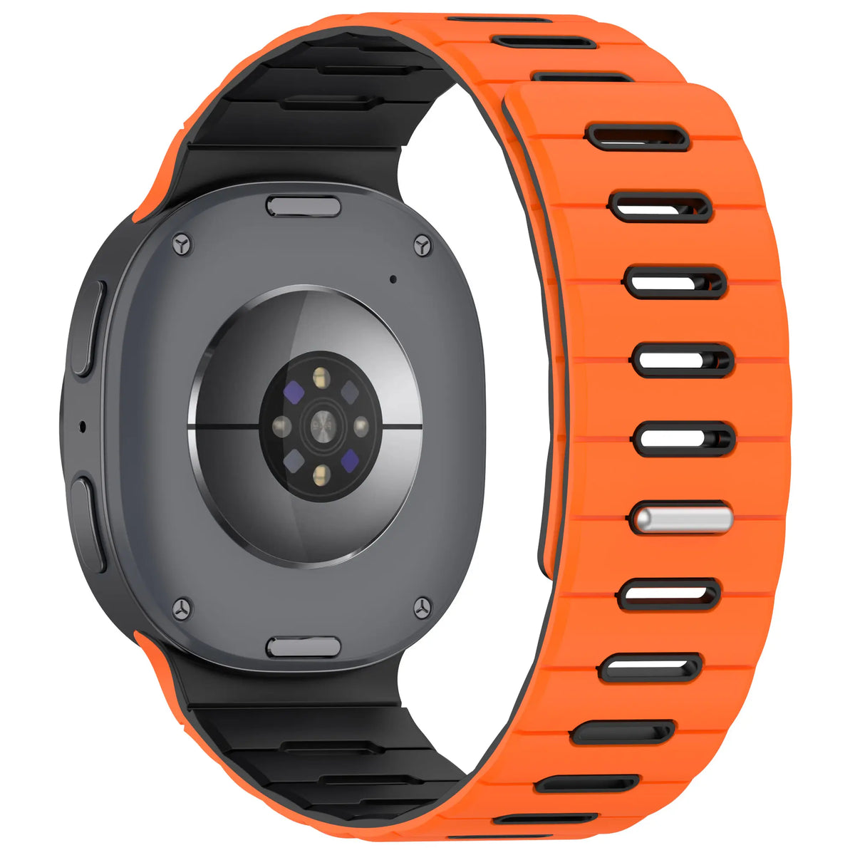 Correa silicona magnética Samsung Galaxy Watch 9 - 44mm (naranja/negro)