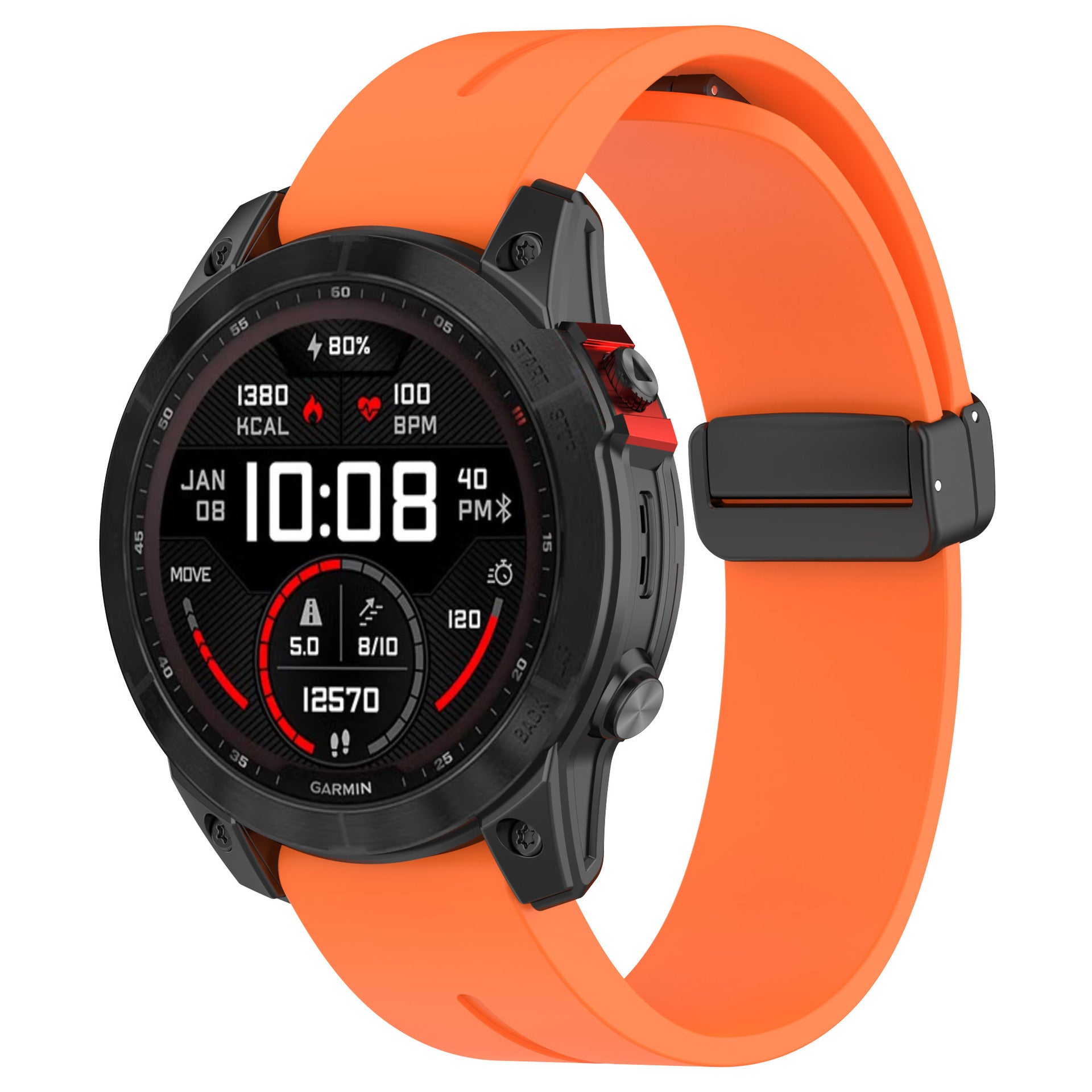Correa silicona con hebilla-D Garmin Epix Pro (Gen 2) 51mm (naranja)