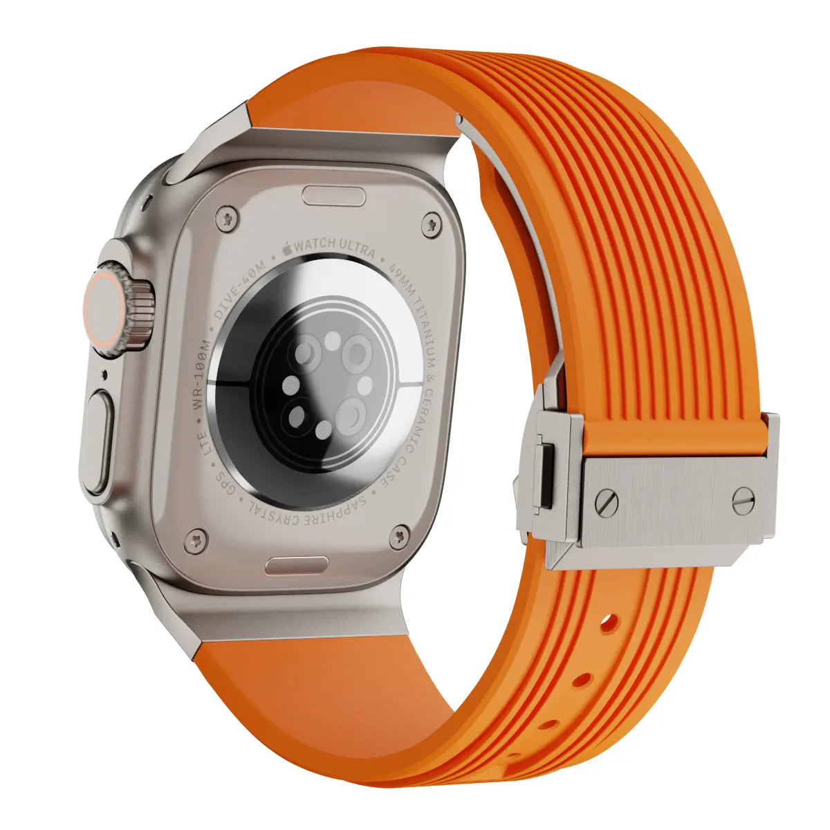 Correa silicona elástica líquida Apple Watch (naranja)