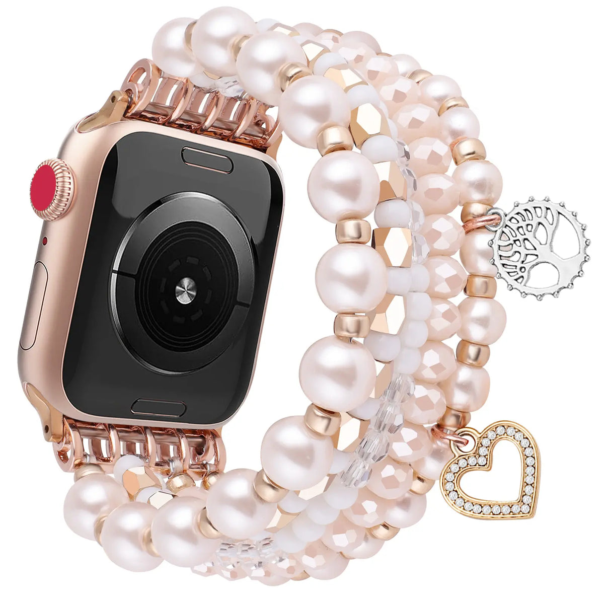Apple Watch Beaded Pearl Strap (Pink)