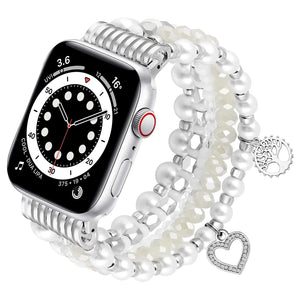 Apple Watch Beaded Pearl Strap (White)