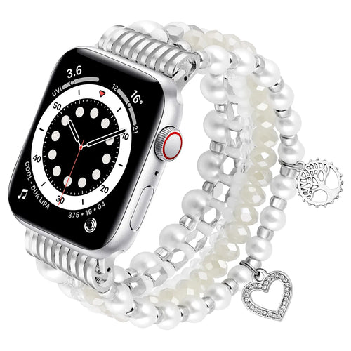 Apple Watch Beaded Pearl Strap (White)