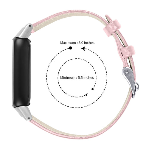 Fitbit Luxe Modern Leather Strap (Pink)