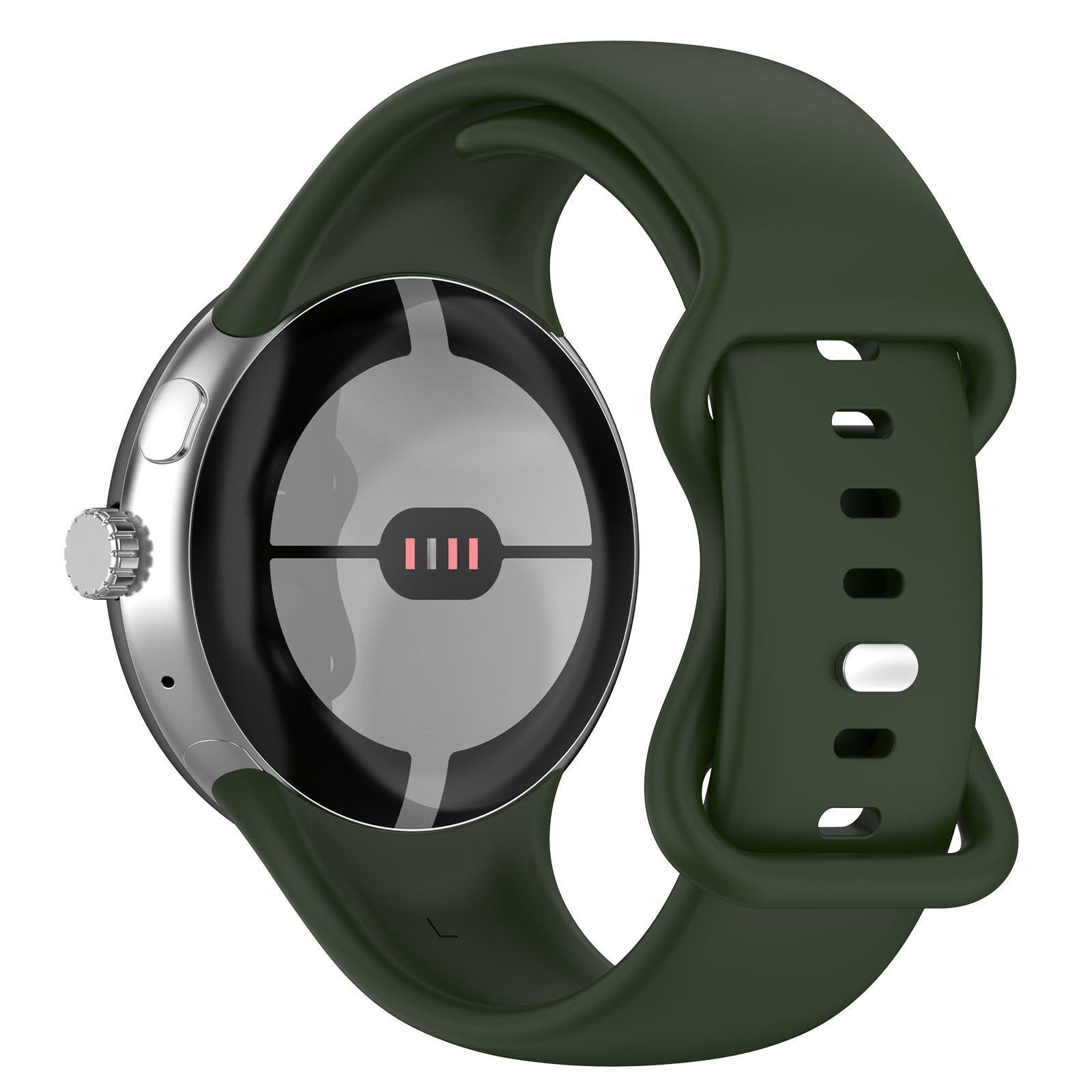 Google Pixel Watch 4 - 45mm Silicone Classic Strap (Dark Green)