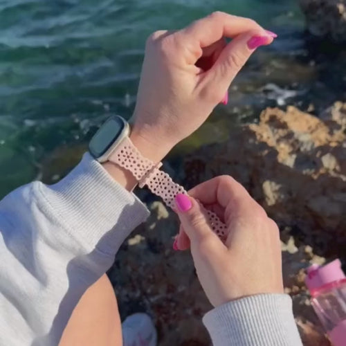 Correa silicona con patrón Fitbit Sense 2 (rosa claro)