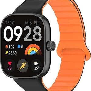 Xiaomi Smart Band 9 Pro Magnetic Silicone Strap (Black/Orange)