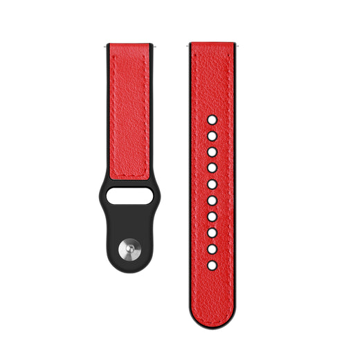 Correa cuero híbrida Amazfit Bip U (Pro) (rojo)
