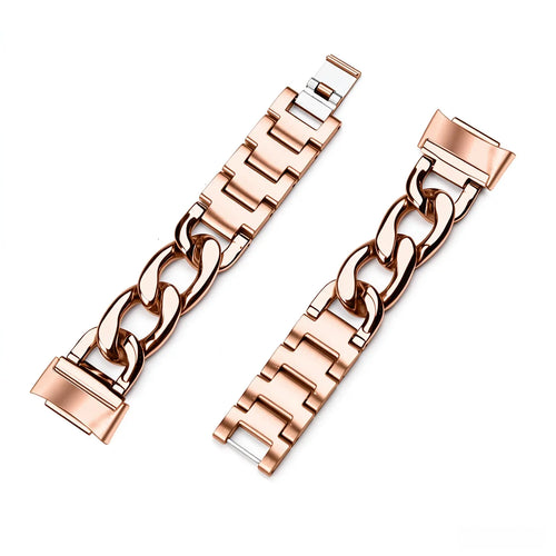 Fitbit Charge 6 Steel Chain Strap (Rose Gold)
