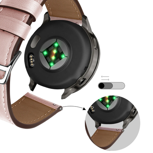 Bandz Correa cuero 'Deluxe' Garmin Forerunner 265s (rosa)