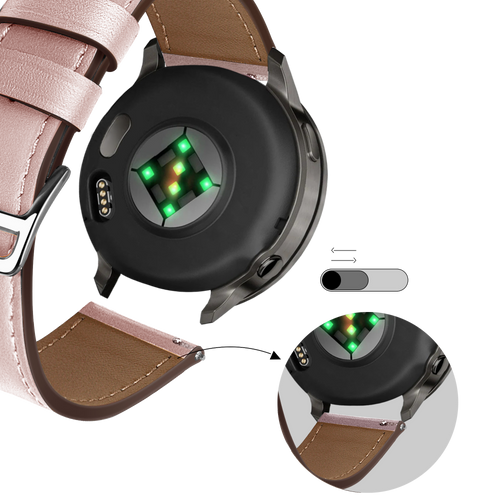Bandz Correa cuero 'Deluxe' Garmin Vivomove 3s (rosa)