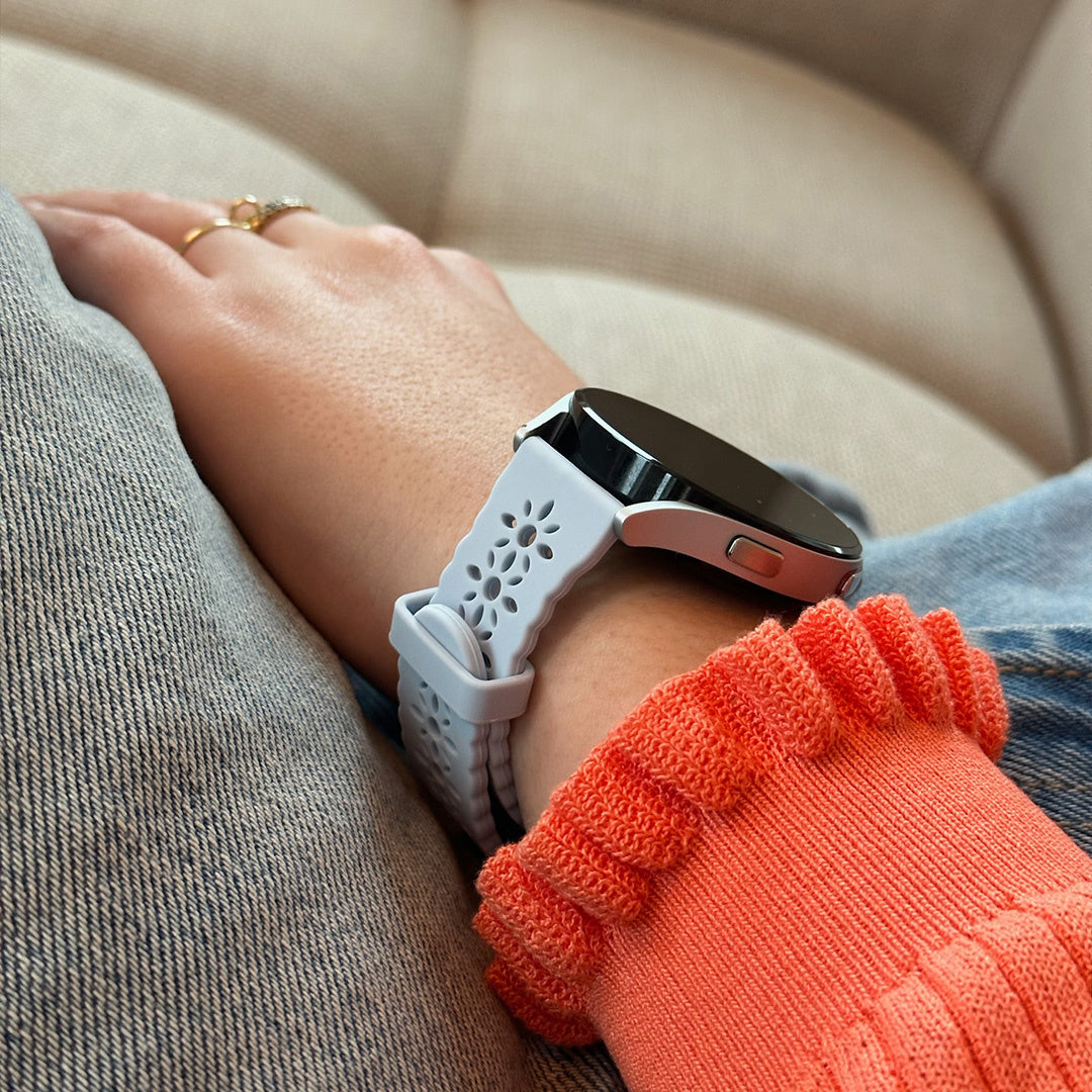 Correa de silicona con relieve Withings ScanWatch Nova (neblina azul)