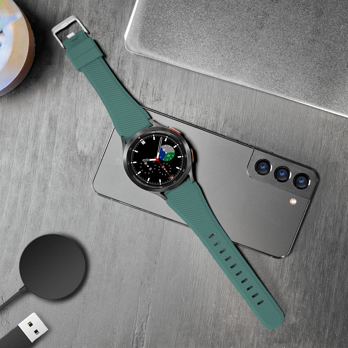 Correa silicona sarga Amazfit Bip 3 (Pro) (pino verde)